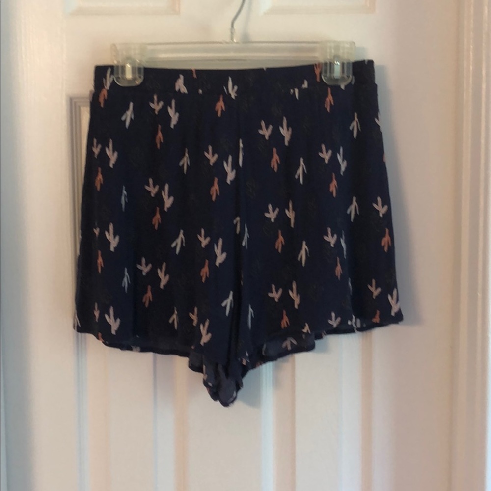 Cute navy cactus crepe shorts